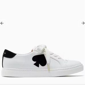 KATE SPADE FEZ SNEAKERS, WHITE & BLK 
SIZE 7